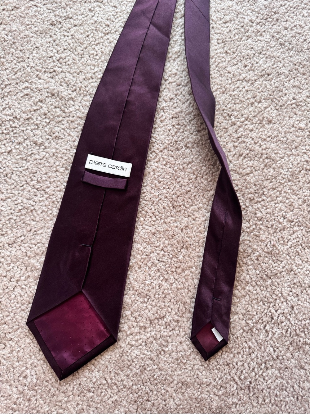 Pierre Cardin Men's Plum Silk Tie